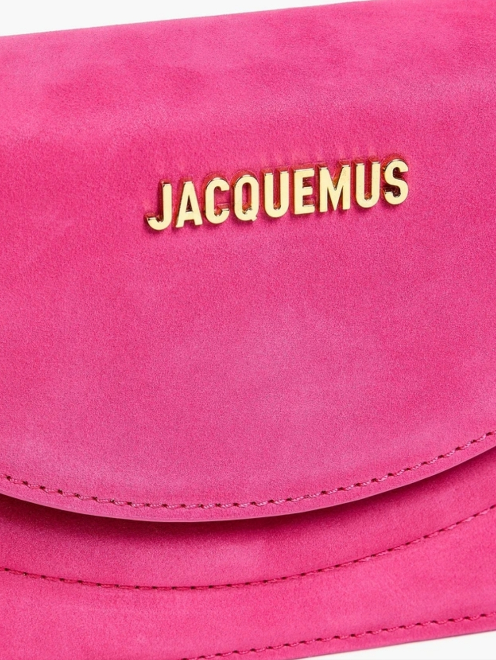 Jacquemus Designer Purse Suede Bovine Leather Fuchsia Circular-Handle Bag Spain - Picture 4 of 6